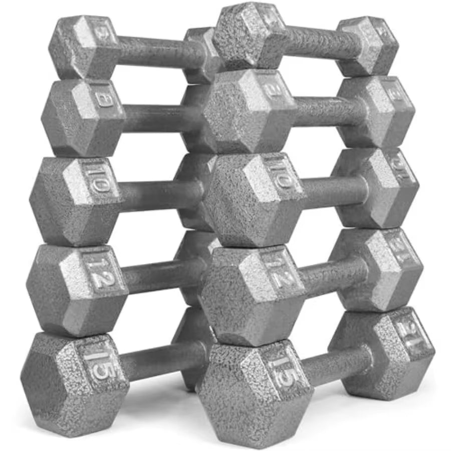 Hexagonal Dumbbell Weights Set for Home Gym Portable Fitness Training Dumbbells in Black Adjustable Resistance for Strength Wor