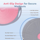 Half Balance Ball Trainer, Inflatable 19/23 Inch Half Exercise Ball with Resistance Bands and Pilates Ball