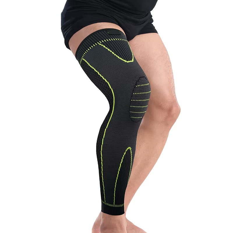Drop Ship from USA Elasticity Long Knee Protector Brace Leg Sleeve Knee Pads Calf Knee Support Brace Protector Leg Warm Knee
