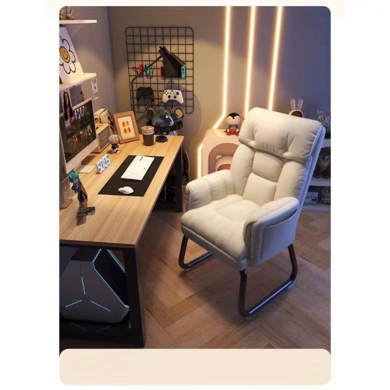 Home Multifunctional Office Computer Chair; Comfortable Seated Chair, Family Dormitory Arched Back Chair