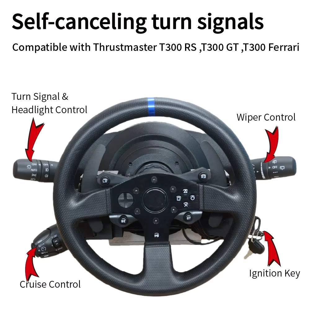 For T300 Racing Simulator Steering Wheel Euro/American Truck Turn Signal Wiper Automatic Rebound Cruise Ignition Switch